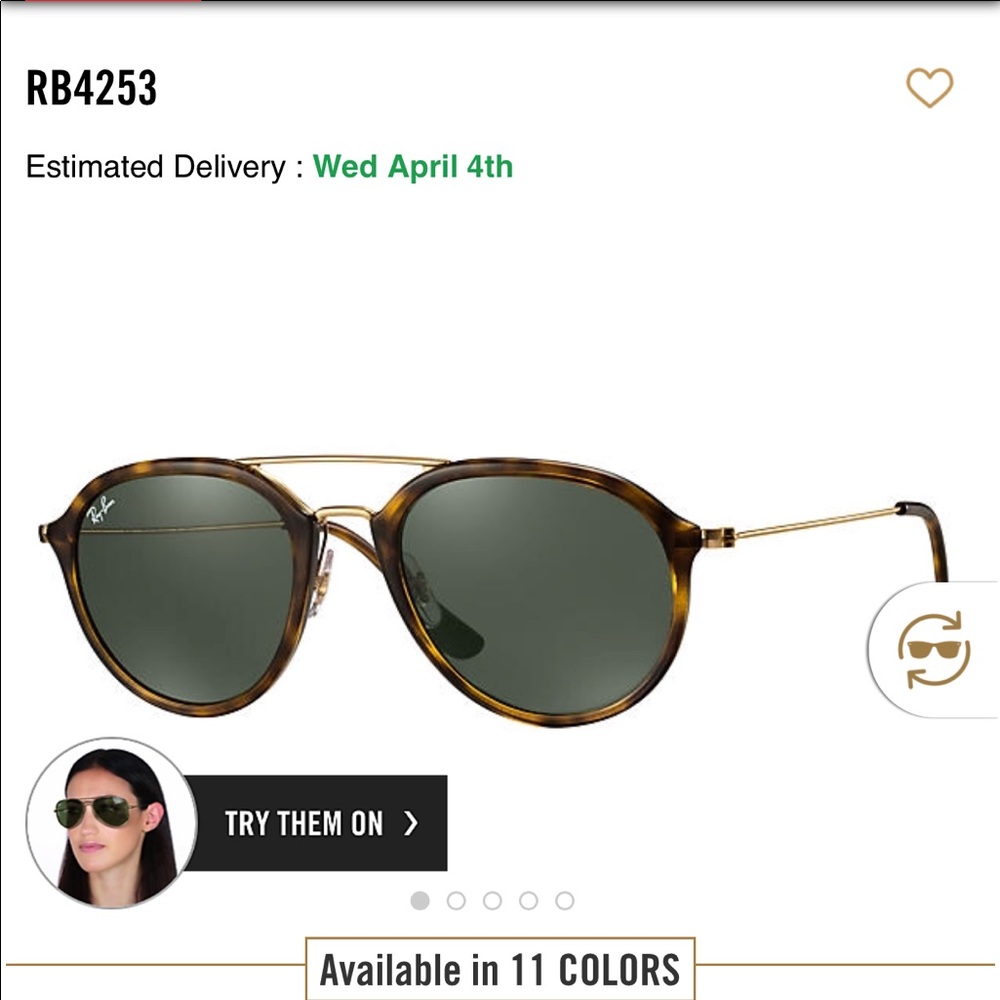 Ray-Ban tortoise gold aviator sunglasses